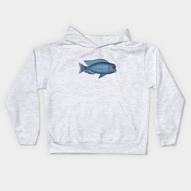 Blue Dolphin Kids Hoodie by FishFolkArt